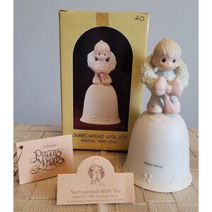 VINTAGE PRECIOUS MOMENTS "Surrounded With Joy"  1983 Porcelain Bell